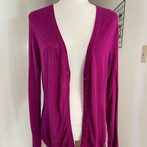 EUC Ann Taylor Magenta Cardigan
